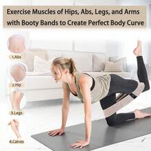 LINGPENG 3pcs Hip Resistance Bands, Non-Slip Fabric Hip Training Bands, 3 Resistance Levels (Light, Medium, Heavy), Stretchable Fitness Bands, Suitable For Hip And Leg Training And Home Workout - Multicolor - View 3