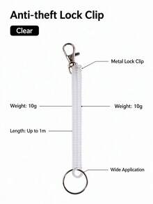 New Anti-Theft Spring Rope, Travel Anti-Loss Hanging Rope, Retractable Elastic Rope With Metal Lobster Clasp, Phone Strap Passport Storage Hanging Chain Keychain, Suitable For Teachers, Nurses, Students, Applicable For Outdoor Hiking, Travel And Sports Scenes Smart Accessory - Multicolor - View 5