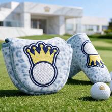 1PC Light Blue Leopard Plush Golf Putter Headcover, Golf Club Cover With Crown Embroidery, Golf Accessory For Mallet Putter,Novelty Golf Gift For Golfer - Multicolor - View 11