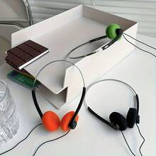 Vintage Handmade High-Fidelity Stereo Headphones, Orange Earcups, Clear Sound Quality, Tangle-Free Cable, 3.5mm Jack - Portable - View 1
