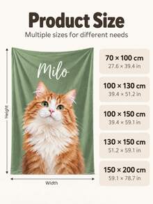 Personalized Pet Blanket With Pet Photo + Name, Custom Dog Blanket, Cat Pattern Blanket, Pet Photo Blanket, Dog Portrait, Dog Mom, Dog Dad Gift - Multicolor - View 4