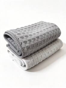 1/2/4pcs Plaid Kitchen Towels, Square Dish Cloths, Solid Color, Highly Absorbent And Durable, Suitable For Tableware And Countertops, Ideal For Drying Dishes And Hands - Multicolor - View 13