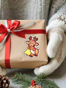Custom Face Christmas Snowman Stickers, Personalized Photo Stickers With Custom Face For Gift Wrapping, Christmas Present Boxes, Gift Bags, Holiday Party Favors, Custom Name Gift Labels, Christmas Decorations - Multicolor 2 - View 5