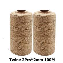 100m/Roll 2mm Vintage Hemp Rope DIY Gift Wrapping Rope Beige Black Braided Rope For Crafts, Bohemian Wedding, Gardening, Office Supplies, Home Party Decoration - Multicolor - View 24