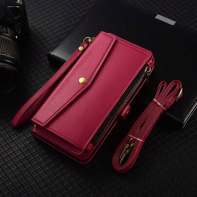 Flip PU Leather Wallet Phone Case, Compatible With IPhone Air 18 17 16 15 14 13 12 11 10 8 7 6 X XR Plus Pro Max, Shockproof, Compatible With 13 12, Galaxy S20 S21 S22 S23 S24 S25 S26 Plus Ultra Edge A17 FE A12 Note 10, Compatible With Huawei P30 Mate 20 P20 Mi 11 Lite 10C 9T Note 14 Pro 5G Y21 4G