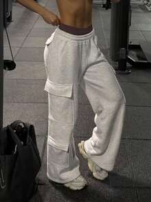 XYXYING New Women's Casual Versatile Sports Long Pants - Light Grey - View 5