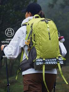 CAMEL CROWN Lightweight Outdoor Hiking Backpack, Unisex, Large Capacity Travel Backpack, Suitable For Hiking And Mountaineering Gear - Fruit Green - View 10