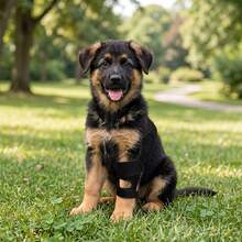 Dog Leg Stabilizer Brace, Spring Supported Pet Knee Wrap, Breathable Polyester Support Brace For Small Dog Ligament Injury - Black - View 7