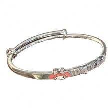 Hasbro 2pcs/1set Hello Kitty Sanrio Lucky Adjustable Bracelet For Women, Practical Birthday Gift For Girls - A - View 3