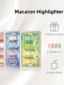 4/12pcs Mini Candy Style Highlighter Pens, Macaron Color Highlighters, Perfect For Textbook Highlighting, Journaling, Scrapbooking, Doodling - Multicolor - View 2