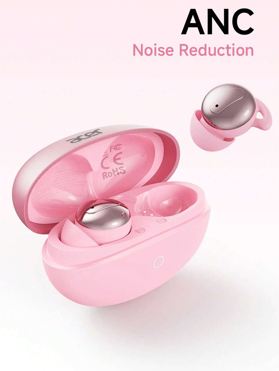 Acer OHR799 Wireless Bluetooth Earbuds: Compact Size, Comfortable Fit, Active Noise Cancellation, Touch Control, Portable Charging Case, Designed For Women. Compatible With IOS And Android. - View 1