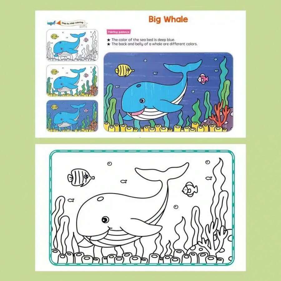 1 buah Buku Mewarnai Hewan untuk Anak-anak, Halaman Menggambar Kartun Buaya dan Jerapah, Buku Aktivitas Seni Sepulang Sekolah untuk Anak-anak, Buku Mewarnai Perjalanan untuk Kelas - MultiWarna - View 1