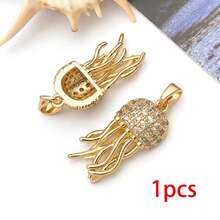 1pc 18K Gold Plated Marine Life Charms Mermaid Starfish Turtle Dolphin Shell Brass Pendants For DIY Handmade Jewelry Making Accessories - Gold - View 14