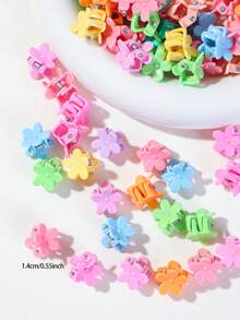 60/30pcs Girls Multi-Color Non-Damaging Water Drop BB Clips, Coffee-Tone Five-Point Star BB Clips, Side Bangs & Loose Hair Clips, Flower Mini Claw Clips Hair Accessories For Daily Use - Multicolor - View 4