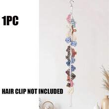 Hanging Hair Clip Storage Chain With 20 Metal Rings, Space-Saving Hair Accessory Organizer For Bedroom, Bathroom, Dorm, Suitable For Women And Teens, Halloween And Christmas Gift - Multicolor - View 9