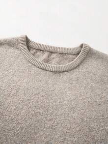 Spring/Summer Women's Mori Style Long Sleeve Minimalist Sweater, Preppy - Oat - View 9