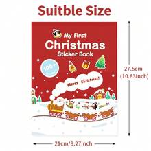 Christmas Themed Sticker Book | 100+ Cartoon Stickers, Baby Focus Enlightenment Sticker Book, 22 Pages Themed Scene Sticker Book, 8 Pages Stickers, Toddler Early Education Educational Christmas Small Gift, Christmas Gift Children Educational Handmade Quiet Book Toy, Baby Fun Focus Cartoon Sticker Book, Fun DIY Sticker Activity Book Children Christmas Gift - Red - View 14