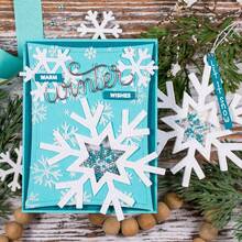 Vinter-snöflinga metallstansar, lämpliga för DIY-scrapbooking, dekorationshantverk, stansning, prägling, korttillverkning, mall för scrapbooking och hantverksfotoalbum, dekorativ prägling - LG26-8481 - Visa 1