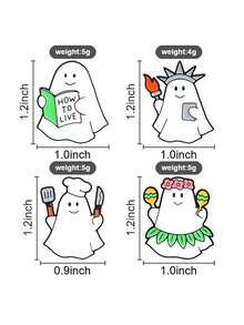 Cute Cartoon Ghost Enamel Pins, Funny Multi-Style Ghost Metal Brooch, Halloween Badge For Backpack Jacket Decor - Multicolor - View 10