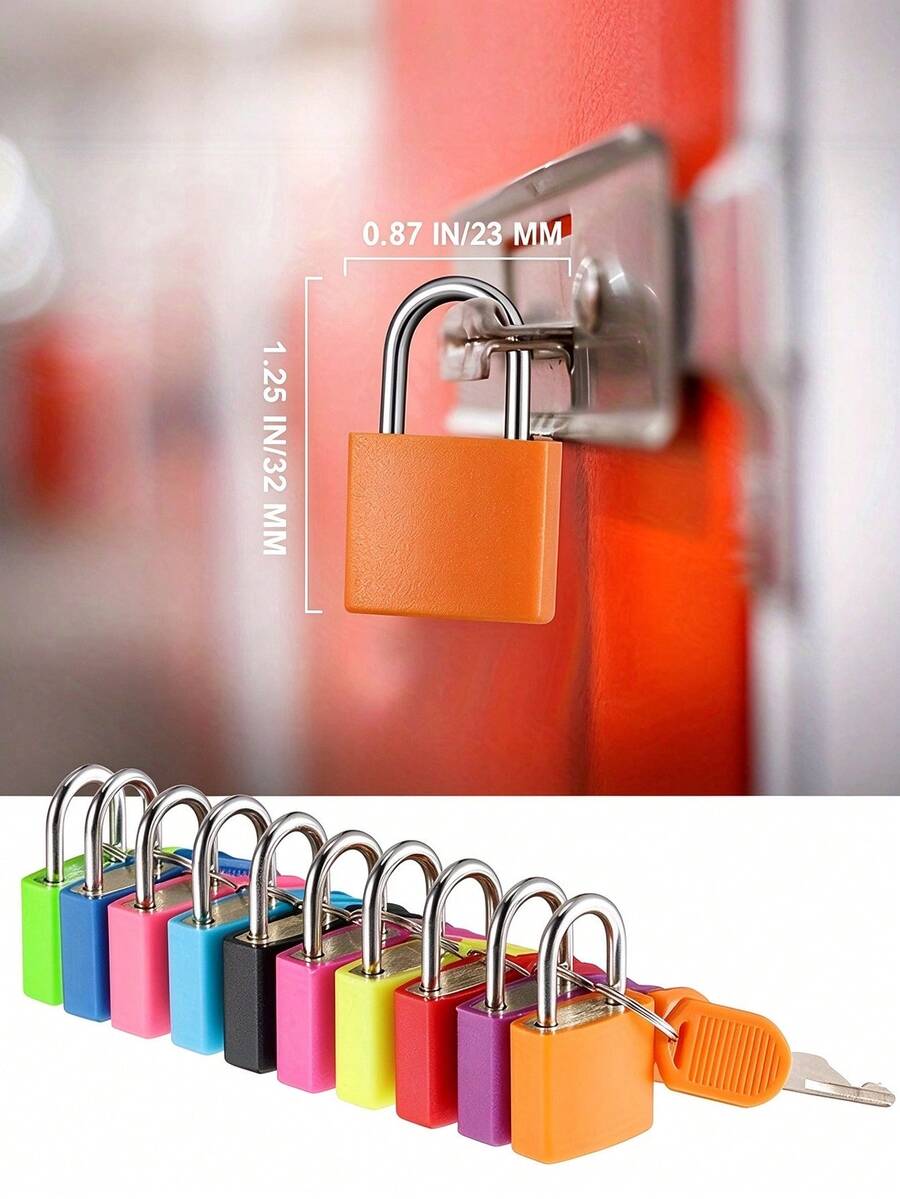 Mini Colorful Lock Keys, Suitable For Suitcases And Travel Bags, Metal Key Lock, Can Be Used For Schools, Gyms, Classrooms, Matching Games, Travel Backpacks, Etc.
