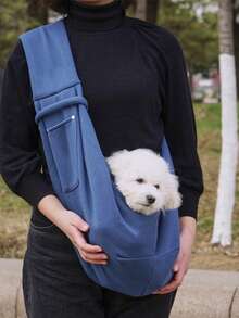 Personalized Custom Name Pet Crossbody Bag, Handmade Yarn Embroidery, Small Cat & Dog Shoulder Bag, Personalized Pet Gift, Hands-Free Pet Carrier, Pet Travel & Walking Bag - Multicolor - View 15