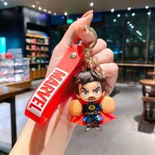 Hasbro Avengers Superhero 3D PVC Keychain, Marvel Q Version Character Key Ring With Logo Strap, Spider-Man Iron Man Captain America Bag Pendant, Car Key Accessory For Movie Fans Gift - One Size - View 7