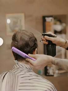 6pcs Hair Combs, Carbon Material Combs, Plastic Combs, Multi-Color Options, Professional Hair Combs, Medium And Fine Sizes, Unisex, Salon Hair Comb Set - Multicolor - View 9