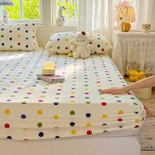 1pc Cartoon Print Flannel Fitted Sheet, Soft & Comfortable, Skin-Friendly & Breathable, Fashionable & Fresh Bedding, Mattress Protector, Suitable For Hotel, Bedroom, Guest Room, Student Dorm, All Seasons - Multicolor - View 3