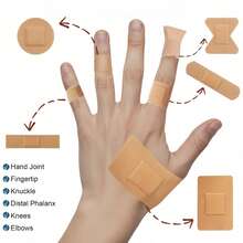 100/200pcs Waterproof Finger-Tip Stickers, Covers And Protects, Adhesive Stickers For Fingers, Knees And Heels, 5 Assorted Sizes - Various Style - View 2