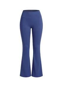 Women's Casual Sport Flare Pants, High Waist Solid Color Basic Skinny ...