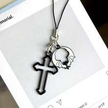 1/2pcs Cross & Skull Phone Lanyard Charm, Universal For Smartphones - Multicolor - View 9