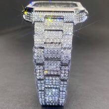 Men's Fashion Square Diamond-Encrusted Watch, Square Hip-Hop Diamond-Encrusted Bracelet Watch - Mouldless - View 7