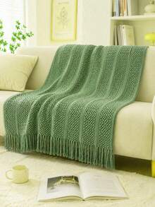 Olive Green Cable Knitted Scarf