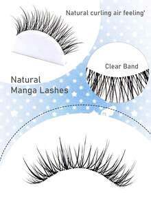 5 Pairs Pointed Fluffy Cartoon Eyelashes, Invisible Soft Lightweight Realistic 3D Defined Natural Fresh Sweet Korean Style Big Eye Eyelashes, Soft Lightweight Faux Mink Hair - Black - View 6