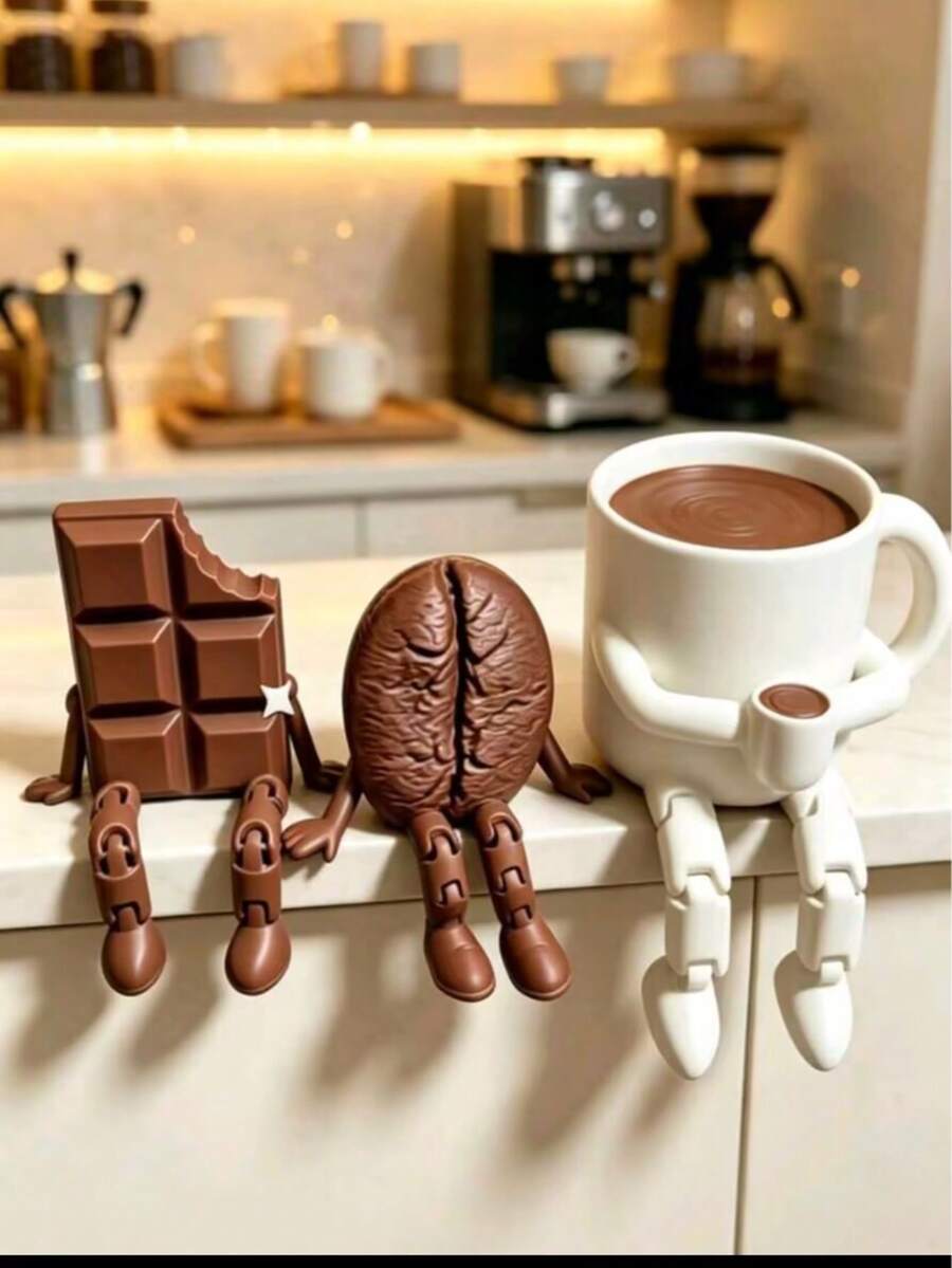 Coffee Cup Decor, Cup Shaped Ornament, Plastic Material, Suitable For Coffee Shop, Table, Room, Kitchen, Interesting Decor Style, Vintage, Bedroom Decoration, Christmas Gift - / - View 1