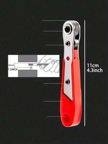 Ratchet Screwdriver Handle For Narrow Spaces, Front And Back, Bent Handle Wrench, Right Angle Bend, Screwdriver, Steel Material, Red, Requires Assembly, Non-Electric, No Battery Needed, Suitable For Industrial And Scientific Use - Multi-color - View 6