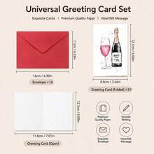 10 Cards And 10 Envelopes Invitation Set, Perfect For Celebrating Milestone Birthdays. These Congratulations Invitations Are Ideal For Friends, Classmates, Parties And Graduation Celebrations - A - View 6