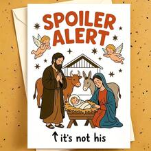 1PC Christmas Nativity Greeting Card, Featuring Mary, Joseph And Angel, Perfect For Holiday Greetings, Family Friends And Holiday Celebrations, With Humorous Envelope And Card - A - View 7