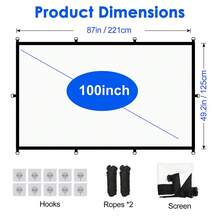 WEIJIEMING Projector Screen With Built-In Hooks, 84/100/120/150 Inch, 16:9 Aspect Ratio, Foldable And Portable, Wrinkle-Resistant, Indoor/Outdoor Use, Double-Sided Projection Screen, Suitable For Home, Party, Office, Classroom And More, Back To School Essential - View 13
