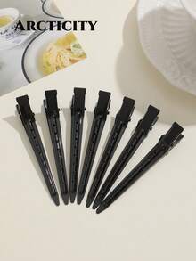 Arcticity 10/20/30/50pcs 3.35 Inch Metal Crocodile Hair Clips With Styling Combs Set, Women's Hair Styling Tools, Curly Hair Accessories, Autumn Travel Gift - Black - View 2