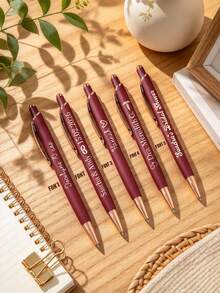 Customized Name Personalized Metal Pen, Customized Fountain Pen, Matte Texture Ballpoint Pen, Blue Ink, Elegant Gift Suitable For Office, Birthday And Events - Sets - View 3