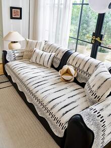 Geometric Stripe Sofa Cover 1Pc, Non-Slip Wear Resistant Sofa Slipcover, Modern Abstract Pattern Sofa Protector For Living Room - Multicolor - View 3