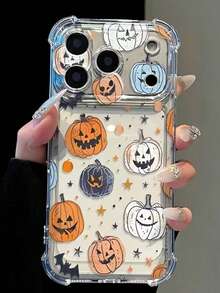 Halloween Pumpkin Lantern Creative Full Coverage Phone Case Protective Cover Compatible With Apple 17 Pro Max/18 Pro Max/16/15/14/13/12/11 - Multicolor - View 1