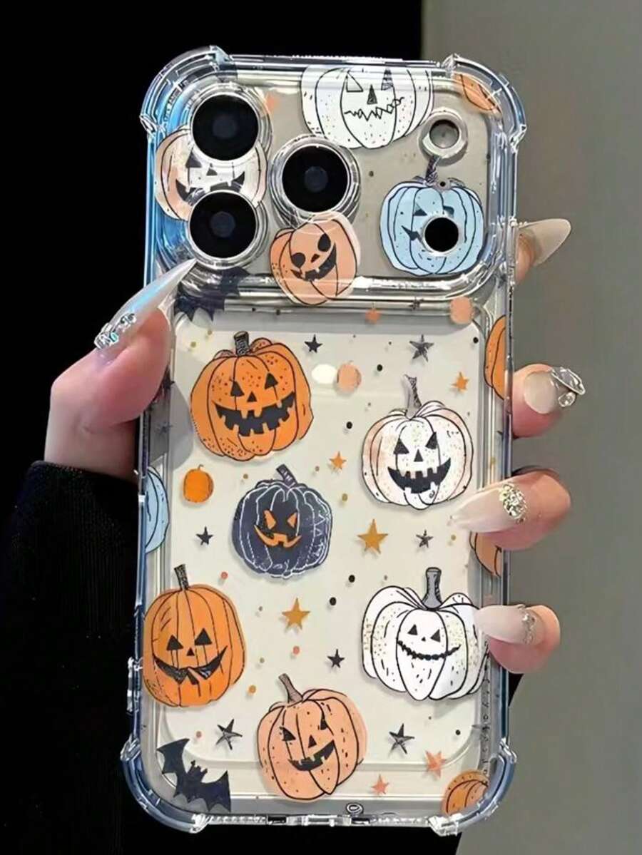 Halloween Pumpkin Lantern Creative Full Coverage Phone Case Protective Cover Compatible With Apple 17 Pro Max/18 Pro Max/16/15/14/13/12/11 - Multicolor - View 1