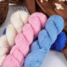 Benang Pilin Aneka Warna Isi 3 Gulungan, 100g Per Gulungan, Total 300g, Cocok Untuk Merajut Tangan, Merenda, Membuat Sweater, Syal, Topi, Selendang, dan Aksesoris Buatan Tangan, Bahan Benang untuk Proyek Merajut Kreatif - 3 bundel benang wol - View 9