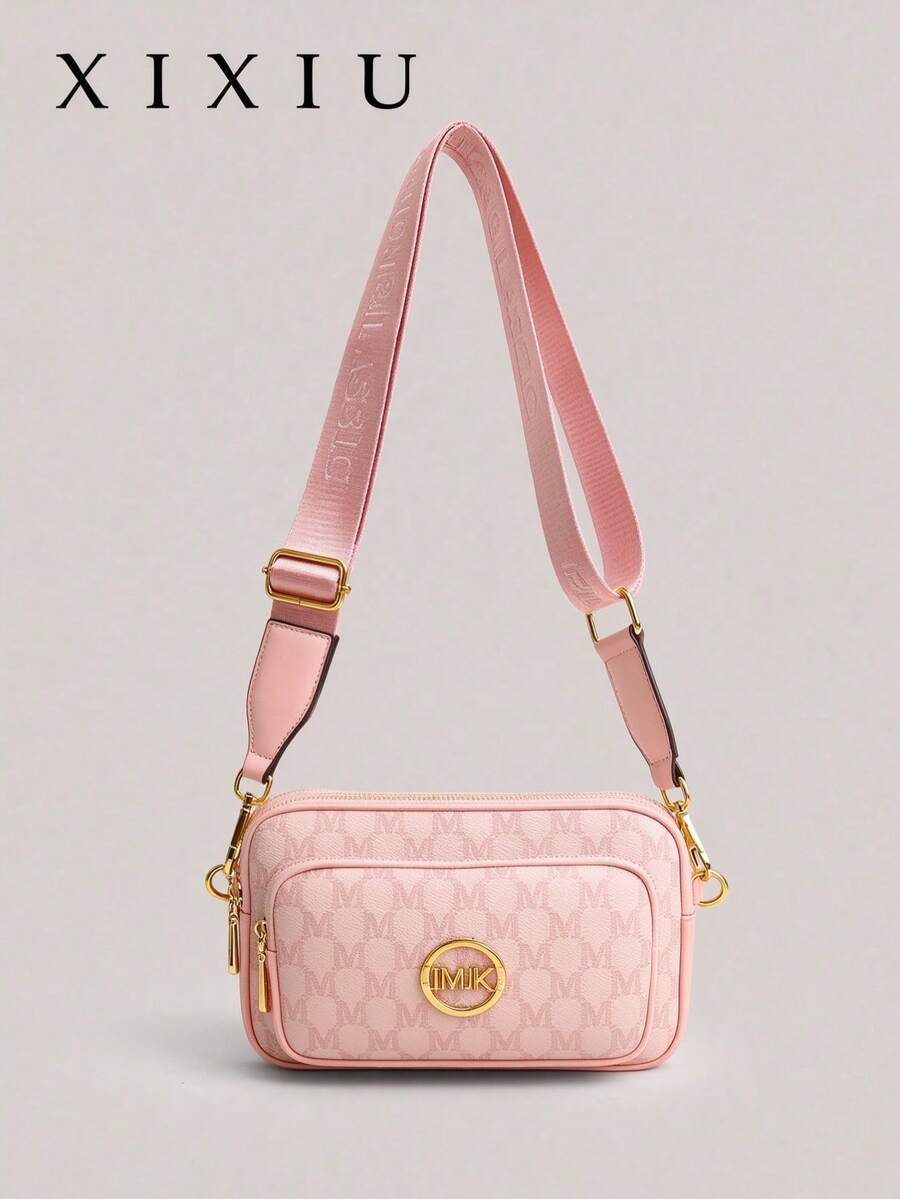 New Fashion Classic Versatile Solid Color PU Waterproof Fabric Diamond Pattern Design Retro Fashion Metal Decor Square Shoulder Bag