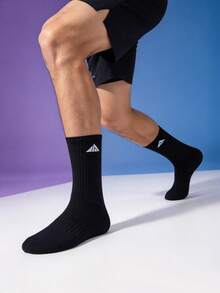 1/5/10/20 Pairs Men's Mid-Calf Socks, Striped Waistband Simple Versatile, Comfortable Sports Casual Socks - Multicolor - View 2