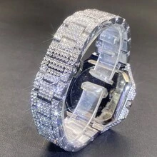 Men's Fashion Square Diamond-Encrusted Watch, Square Hip-Hop Diamond-Encrusted Bracelet Watch - Mouldless - View 8