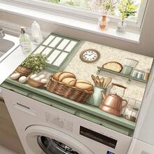 (Hot !!) 1pc 2D Kitchen Pattern, Flat Stove Protector Mat And Non-Slip Heat-Resistant Rubber Stove Cover Mat Suitable For Induction Cooktop, Glass Cooktop And Multi-Functional Anti-Scratch Mat, Also Best Choice For Oven, Washing Machine, Dryer And Kitchen Decoration. - Multicolor - View 12