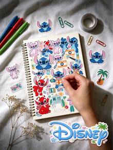 50PCS/150PCS Disney Stitch Mickey Mouse Stickers, PVC Waterproof Cute Cartoon Decals, Self-Adhesive Colorful Stickers For Phone Case Laptop Notebook, School Office Supplies, Scrapbook, Planner, Journal, DIY Crafts, Party Decor, Gift Sealing - Multicolor - View 5
